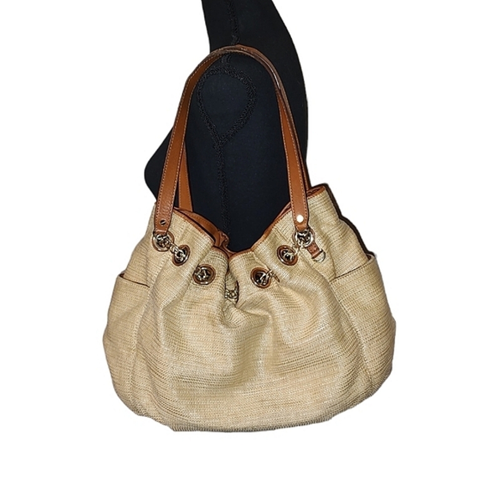 Michael Kors Large Raffia Hobo Shoulder Bag - Picture 3 of 5